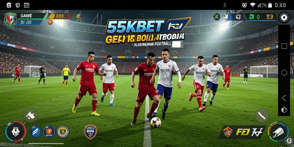 Tangkapan layar gameplay seru dari 55KBET yang menampilkan aksi sepak bola mendebarkan.