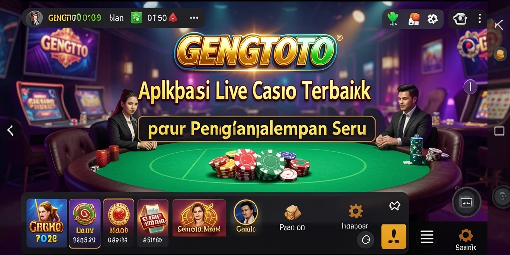 Screenshot gameplay GENGTOTO menunjukkan dealer langsung dan suasana kasino yang hidup.