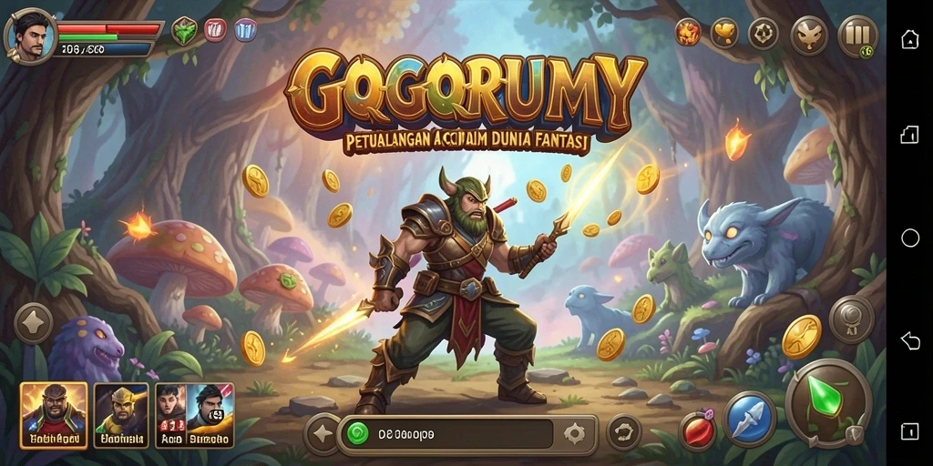 Tampilan gameplay ARPG GOGORUMMY yang mendebarkan.