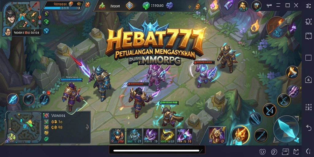 Tampilan menakjubkan dari gameplay MMORPG HEBAT777 yang seru.