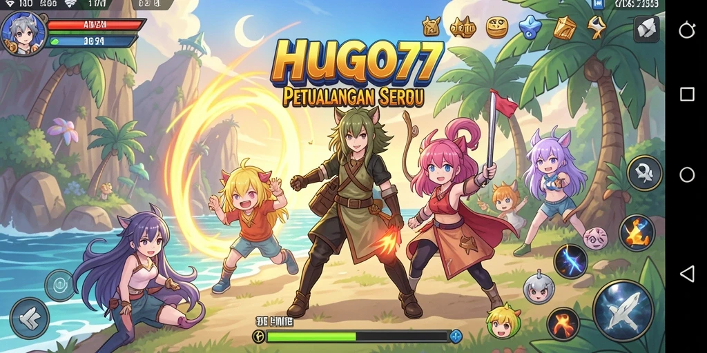 Tampilkan karakter anime dalam aksi mendebarkan di HUGO77.