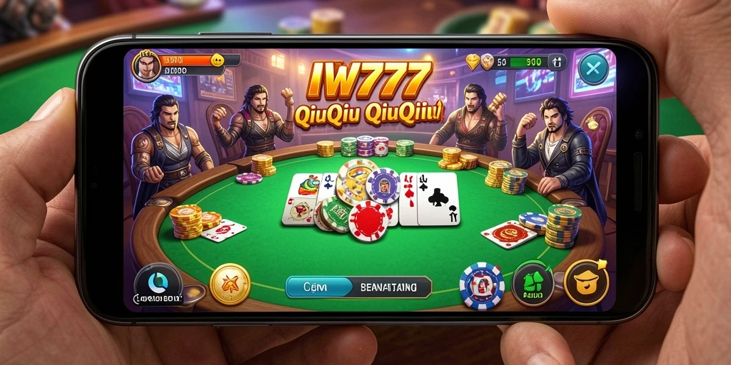 Screenshot IW777 menampilkan serunya permainan QiuQiu.