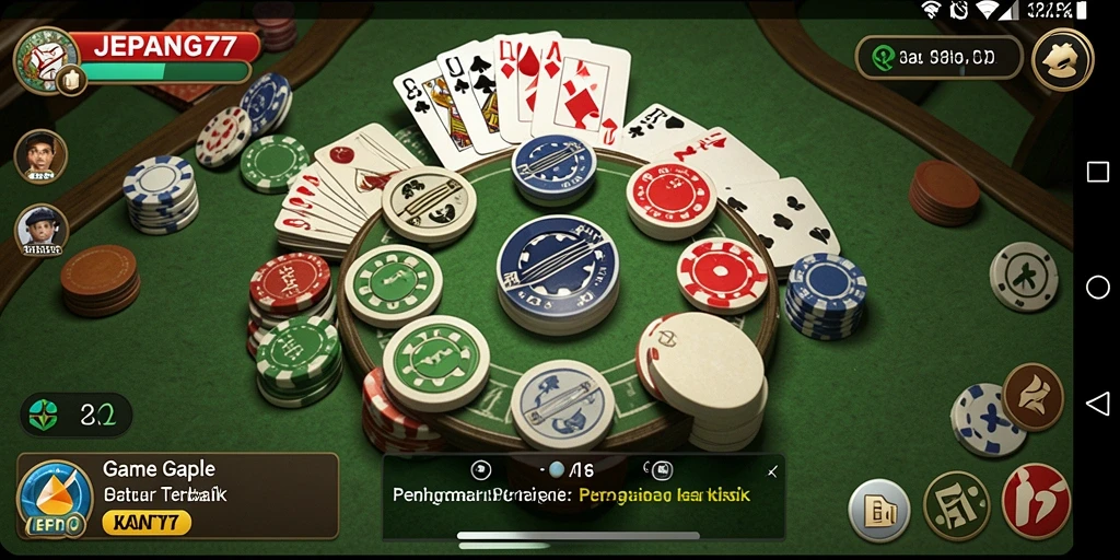 Tampilan gameplay Gaple yang menarik di JEPANG77.