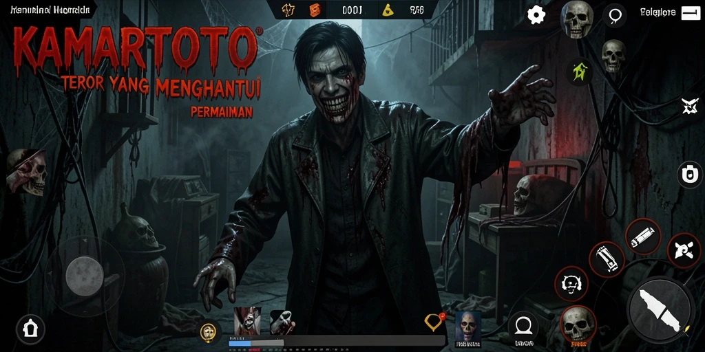 Tampilan gameplay KAMARTOTO yang menyeramkan dan penuh ketegangan.