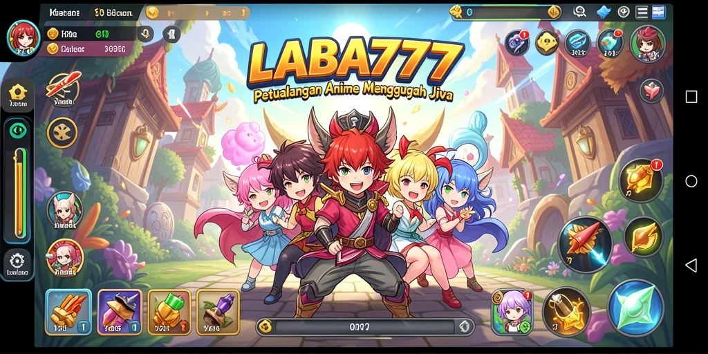 Tangkapan layar LABA777 menampilkan aksi seru dalam dunia Anime.