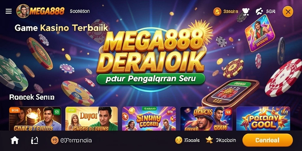 Tampilan gameplay menarik dari MEGA888 dengan beragam pilihan permainan Kasino.