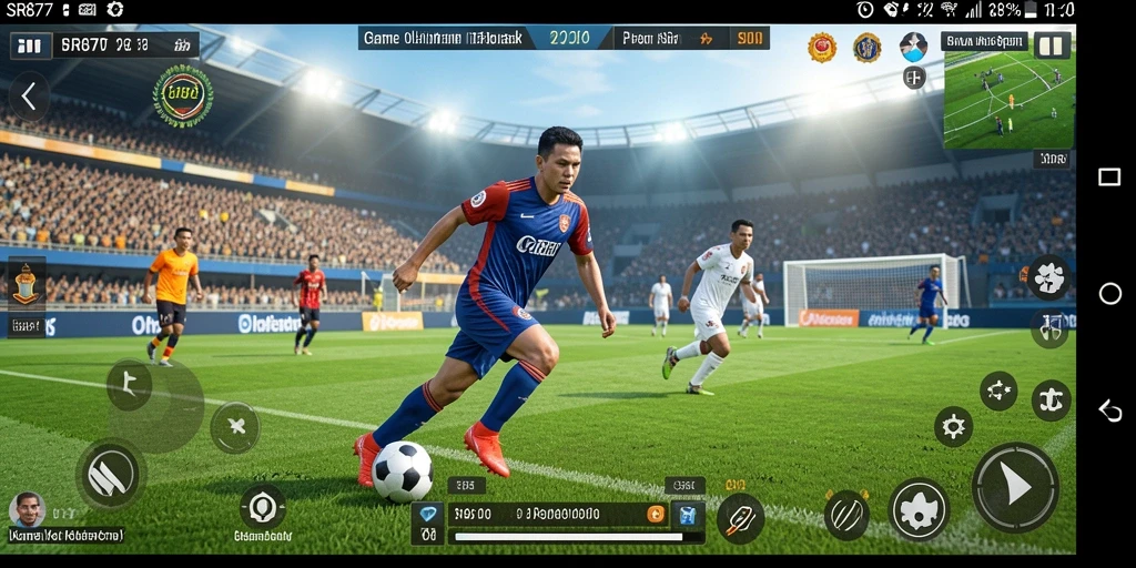 Tampilan gameplay menarik dari SR877 yang menunjukkan aksi olahraga seru.