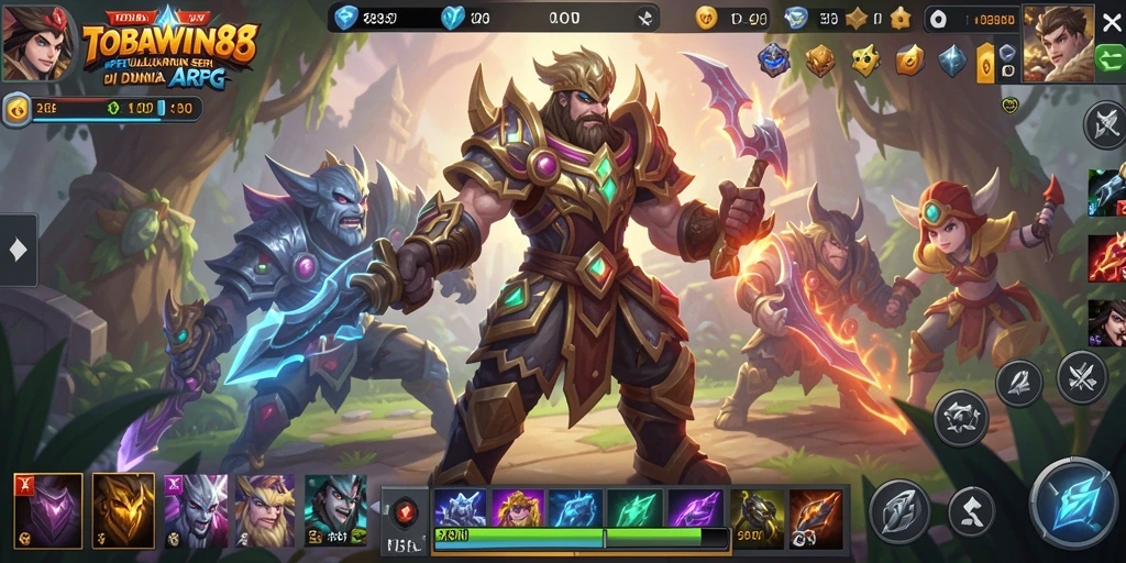 Screenshot gameplay TOBAWIN88 menunjukkan aksi pertarungan yang seru.